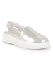 Women Silver Height Enhancer Elastic Closure Back Strap Platform Heel Slip On Shoes|Stylish|Chunky|Weekend|Classic Sneaker Shoes