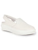 Women White Height Enhancer Elastic Closure Back Strap Platform Heel Slip On Shoes|Stylish|Chunky|Weekend|Classic Sneaker Shoes