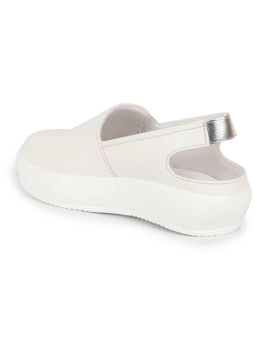 Shop Women Silver Perforated Laser Cut Classic Back Open Slip On Mules Shoes|Work|Casual|Loafer Shoes|Comfort Online.