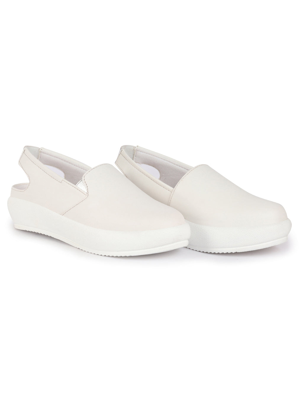 Shop Women Silver Perforated Laser Cut Classic Back Open Slip On Mules Shoes|Work|Casual|Loafer Shoes|Comfort Online.