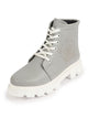 Women Grey Outdoor Winter High Top Chunky Lace Up Casual Boots