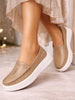 Women Cheeku Perforation Laser Cut Stitched Casual Slip On Loafer|Work|Outdoor|Slip On Shoes|Office Wear