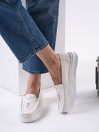 Shop Women Tope Perforation Laser Cut Stitched Casual Slip On Loafer|Work|Outdoor|Slip On Shoes|Office Wear Online.