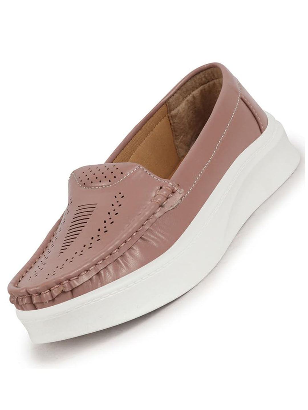 Shop Women Tope Perforation Laser Cut Stitched Casual Slip On Loafer|Work|Outdoor|Slip On Shoes|Office Wear Online.