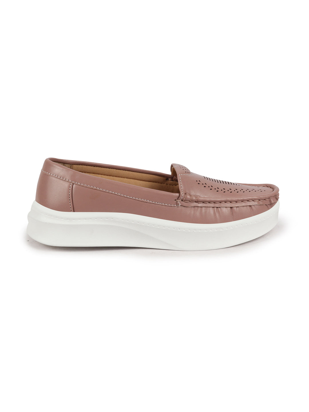 Shop Women Tope Perforation Laser Cut Stitched Casual Slip On Loafer|Work|Outdoor|Slip On Shoes|Office Wear Online.