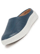 Women Blue Perforated Laser Cut Classic Back Open Slip On Mules Shoes|Work|Casual|Loafer Shoes|Comfort