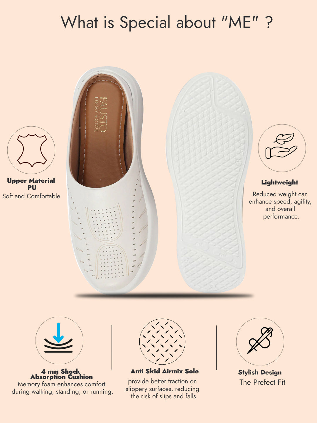 Shop Women White Perforated Laser Cut Classic Back Open Slip On Mules Shoes|Work|Casual|Loafer Shoes|Comfort Online.