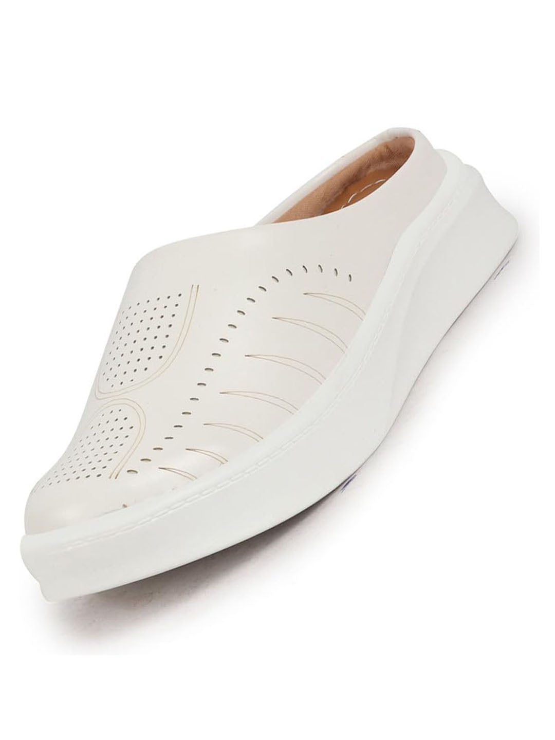 Shop Women's White Back Open Slip On Mules Shoes Online