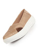 Women Beige Height Enhancer Lightweight Classic Breathable Slip On Sneaker Shoe|Memory Cushion Insole|Comfortable Anti Skid Sole