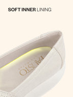 Women White Height Enhancer Lightweight Classic Breathable Slip On Sneaker Shoe|Memory Cushion Insole|Comfortable Anti Skid Sole
