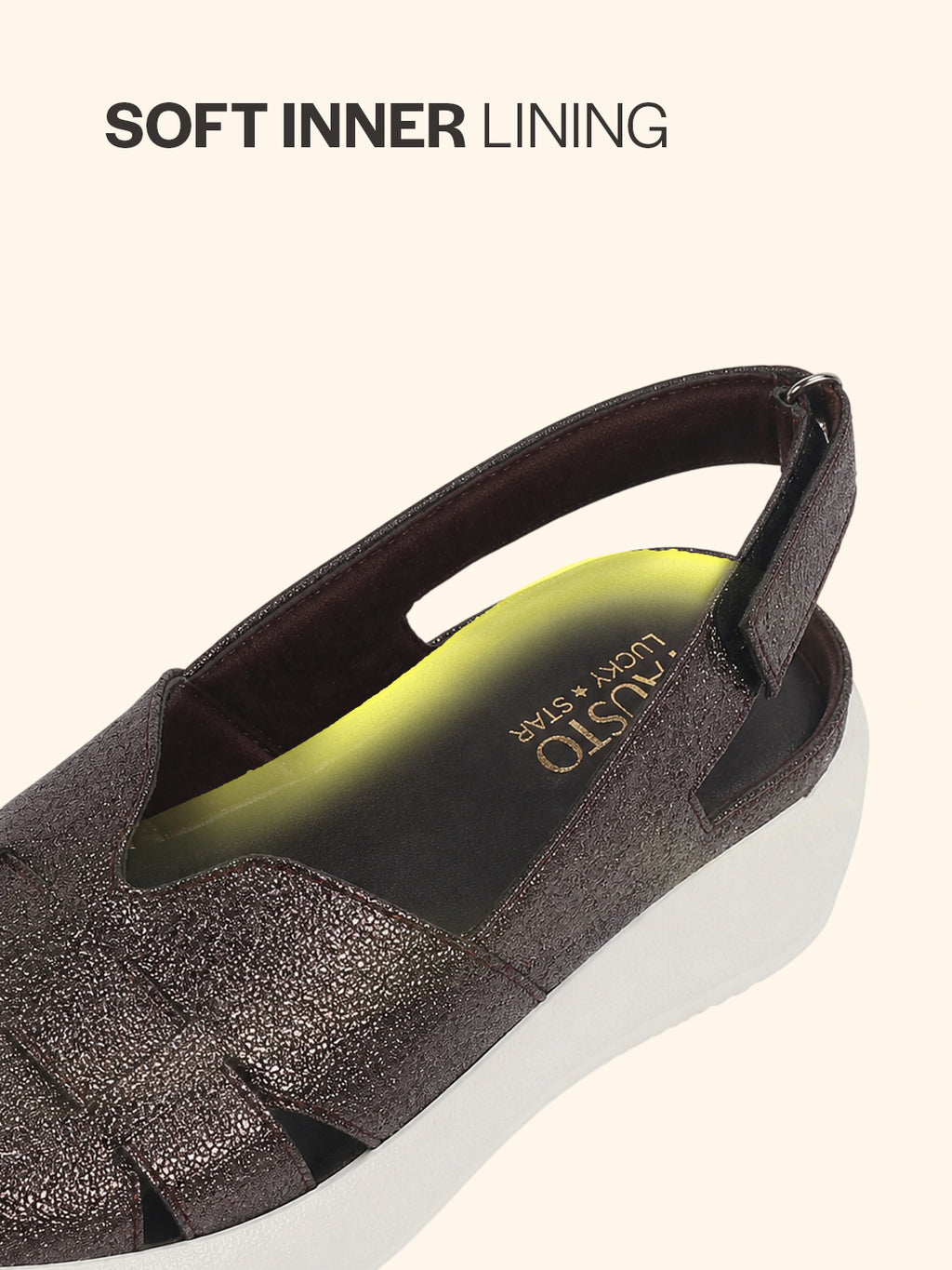 Women Dark Grey Embellished Backstrap Height Enhancer Hook and Loop Slip on Shoes|Casual Shoe|Evening Party Shoe|Anti Skid Sole