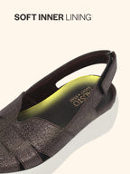 Women Dark Grey Embellished Backstrap Height Enhancer Hook and Loop Slip on Shoes|Casual Shoe|Evening Party Shoe|Anti Skid Sole