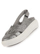 Women Silver Embellished Backstrap Height Enhancer Hook and Loop Slip on Shoes|Casual Shoe|Evening Party Shoe|Anti Skid Sole