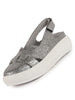 Women Silver Embellished Backstrap Height Enhancer Hook and Loop Slip on Shoes|Casual Shoe|Evening Party Shoe|Anti Skid Sole