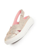 Women Sultan Embellished Backstrap Height Enhancer Hook and Loop Slip on Shoes|Casual Shoe|Evening Party Shoe|Anti Skid Sole