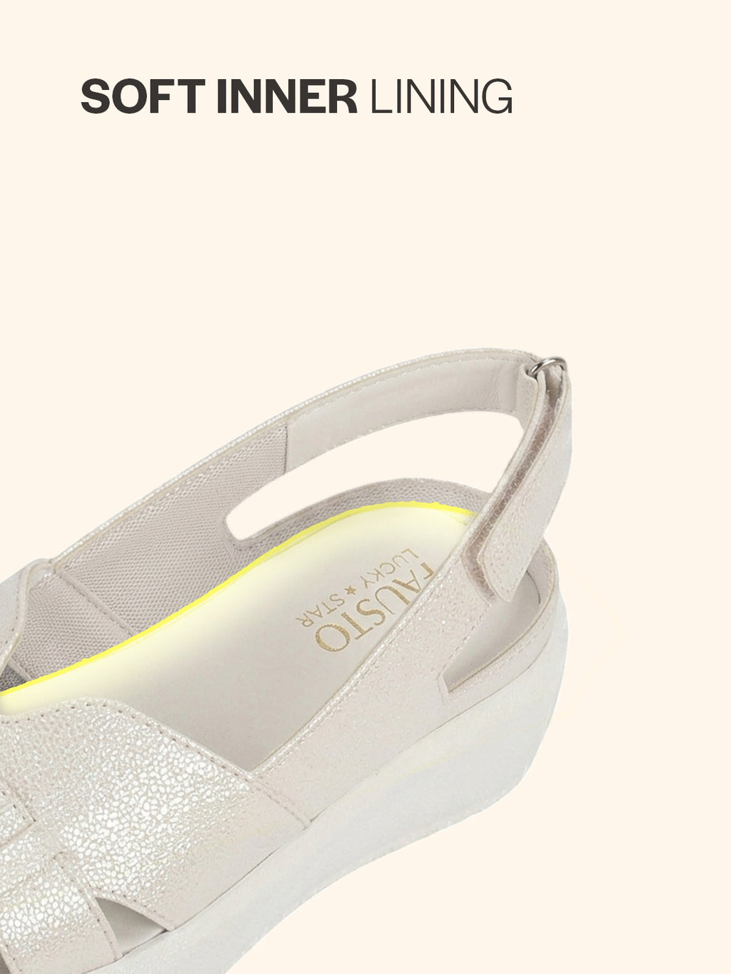 Women White Embellished Backstrap Height Enhancer Hook and Loop Slip on Shoes|Casual Shoe|Evening Party Shoe|Anti Skid Sole