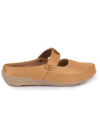 Women Beige Floral Strap Back Open Slip On Casual Shoes|Outing Weekend Dress Shoes|All Day Comfort Shoe