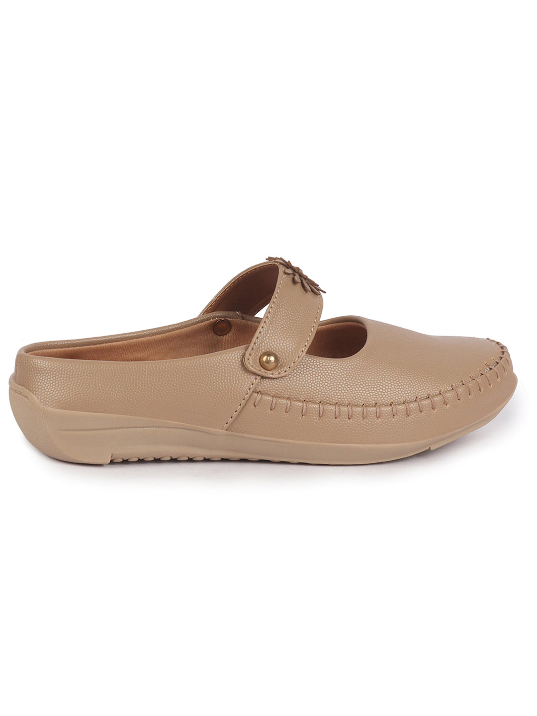 Women Chikku Floral Strap Back Open Slip On Casual Shoes|Outing Weekend Dress Shoes|All Day Comfort Shoe