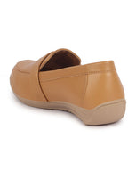 Women Beige Comfortable Formal Adjustable Strap Hook and Loop Slip On Shoes|Party Shoe|Office Shoe|Daily Wear