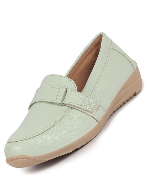 Buy Women's Pista Green Formal Adjustable Strap Slip On Shoes FAUSTO.in Buy Women's Pista Green Formal Adjustable Strap Slip On Shoes FAUSTO.in