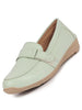 Women Pista Green Comfortable Formal Adjustable Strap Hook and Loop Slip On Shoes|Party Shoe|Office Shoe|Daily Wear