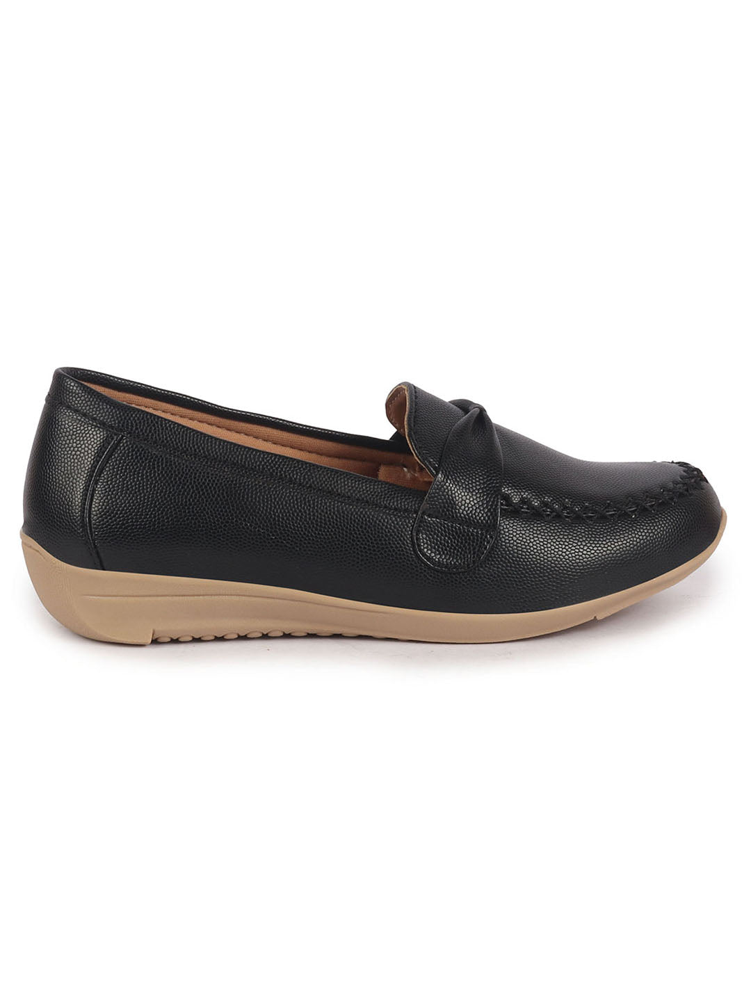 Buy Women's Black Dress Formal Buckle Strap Slip On Shoes – FAUSTO.in
