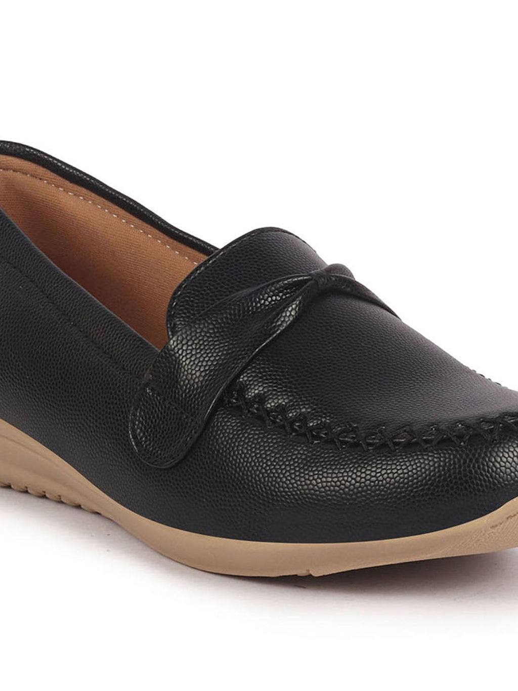 Buy Women's Black Dress Formal Buckle Strap Slip On Shoes –