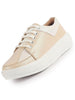 Women Gold Beige Lightweight Height Enhancer Chunky Lace-Up Sneakers|Memory Cushion Insole|Evening Party Shoe