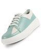 Women Pista Green Lightweight Height Enhancer Chunky Lace-Up Sneakers|Memory Cushion Insole|Evening Party Shoe