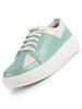 Women Pista Green Lightweight Height Enhancer Chunky Lace-Up Sneakers|Memory Cushion Insole|Evening Party Shoe