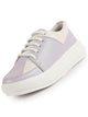 Women Purple Lightweight Height Enhancer Chunky Lace-Up Sneakers|Memory Cushion Insole|Evening Party Shoe