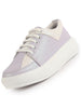 Women Purple Lightweight Height Enhancer Chunky Lace-Up Sneakers|Memory Cushion Insole|Evening Party Shoe