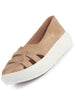 Women Beige Double Strap Velvet Height Enhancer Slip On Sneakers|Anti Skid Sole|Slip On Shoe|Office Wear