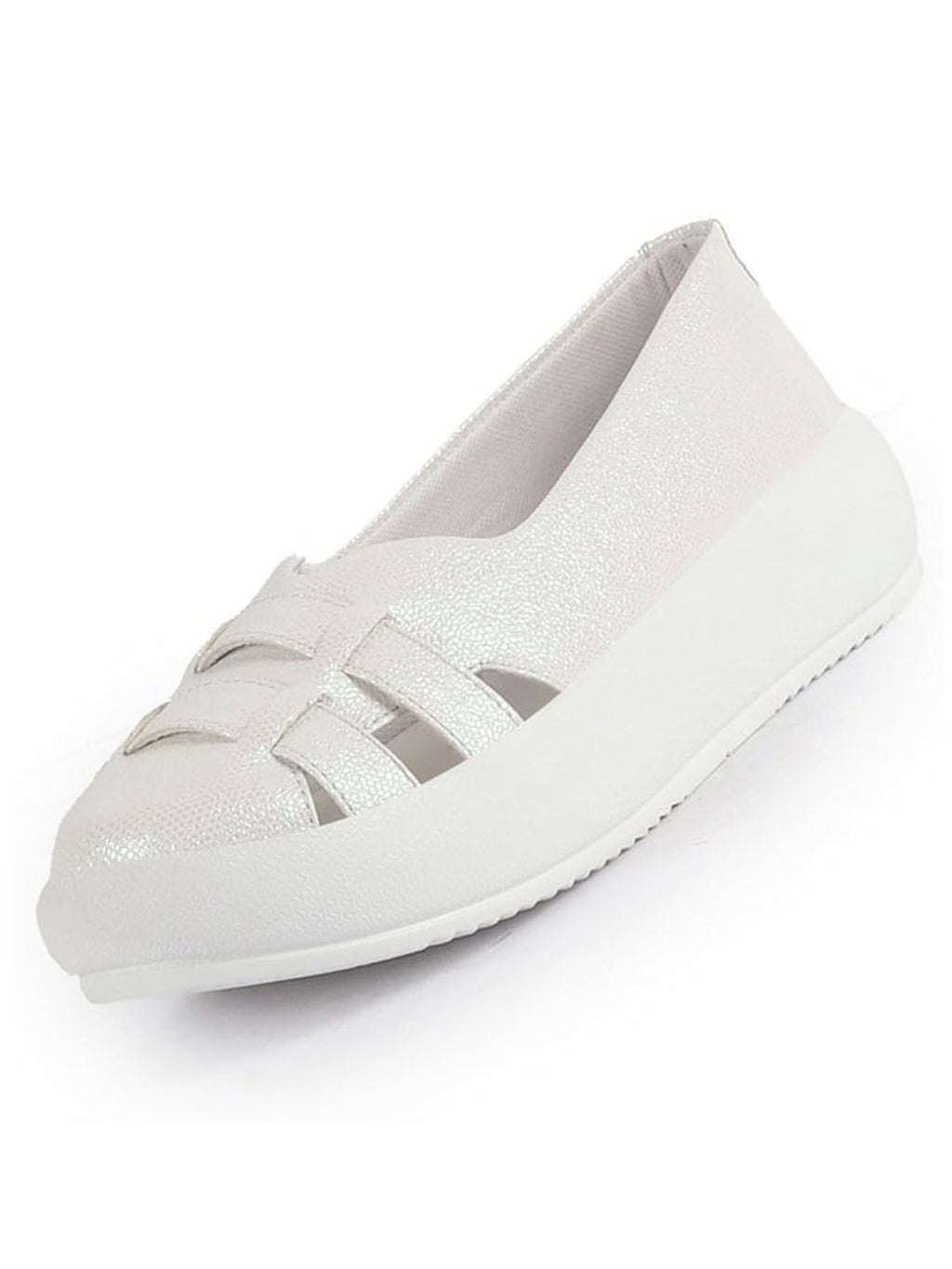 Women White Double Strap Velvet Height Enhancer Slip On Sneakers|Anti Skid Sole|Slip On Shoe|Office Wear