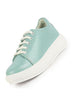 Women Pista Green Lightweight Height Enhancer Shiny Chunky Lace-Up Sneakers|Memory Cushion Insole|Evening Party Shoe