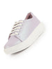 Women Purple Lightweight Height Enhancer Shiny Chunky Lace-Up Sneakers|Memory Cushion Insole|Evening Party Shoe