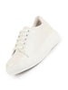 Women White Lightweight Height Enhancer Shiny Chunky Lace-Up Sneakers|Memory Cushion Insole|Evening Party Shoe