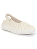 Women White Breathable Lazer Cut Design With Backstrap Height Enhancer Hook And Loop Slip On Shoes | Slingback Casual Platform Sandals| Cusioned Insole