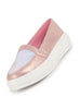 Women Pink Embellished Slip On Ballerina | Sequin Panel Platform Loafers | Party Wedding Glitter Casual Sneaker Shoes | Memory Cusion Insole