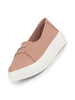 Women Peach Dual Lace Detail With Textured Slip-On Platform Loafers | Height Enhancer Chic Casual Shoes | Everyday Comfort With Memory Cusion Insole
