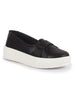 Women Black Stylish Broad Cross Strap Design Slip-On Casual Comfort Shoes | Height Enhancer Shiny Party Loafers | Ballerina With Memory Cusion Insole