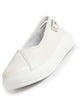 Women White Glitter Slip-On Casual Platform Shoe with Pearl Detail|Height Enhancer Shiny Party Loafers|Ballerina with Memory Cusion Insole