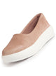 Women Peach Soft Upper Platform Slip-On Shoes with Cushioned Insole|White Sole Lightweight Casual Comfort Ballet Flats|Ballerina Shoes Anti Skid Sole