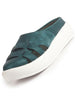 Women Green Back Open Breathable Double Strap Platform Slip On Shoes|Height Enhancer Memory Cushioned Slip On|Anti Skid Sole