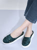 Women Green Back Open Breathable Double Strap Platform Slip On Shoes|Height Enhancer Memory Cushioned Slip On|Anti Skid Sole