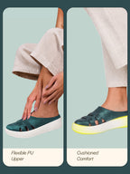 women green back open breathable double strap platform slip on shoes|height enhancer memory cushioned slip on|anti skid sole
