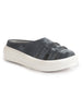 Women Grey Back Open Breathable Double Strap Platform Slip On Shoes|Height Enhancer Memory Cushioned Slip On|Anti Skid Sole