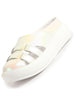 Women White Back Open Breathable Double Strap Platform Slip On Shoes|Height Enhancer Memory Cushioned Slip On|Anti Skid Sole