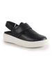 Women Black Slip-On Mules with Front and Back Adjustable Straps | Stylish Casual Sneaker Shoes | Cushioned Insole & Anti-Slip Sole