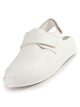 Women White Slip-On Mules with Front and Back Adjustable Straps | Stylish Casual Sneaker Shoes | Cushioned Insole & Anti-Slip Sole